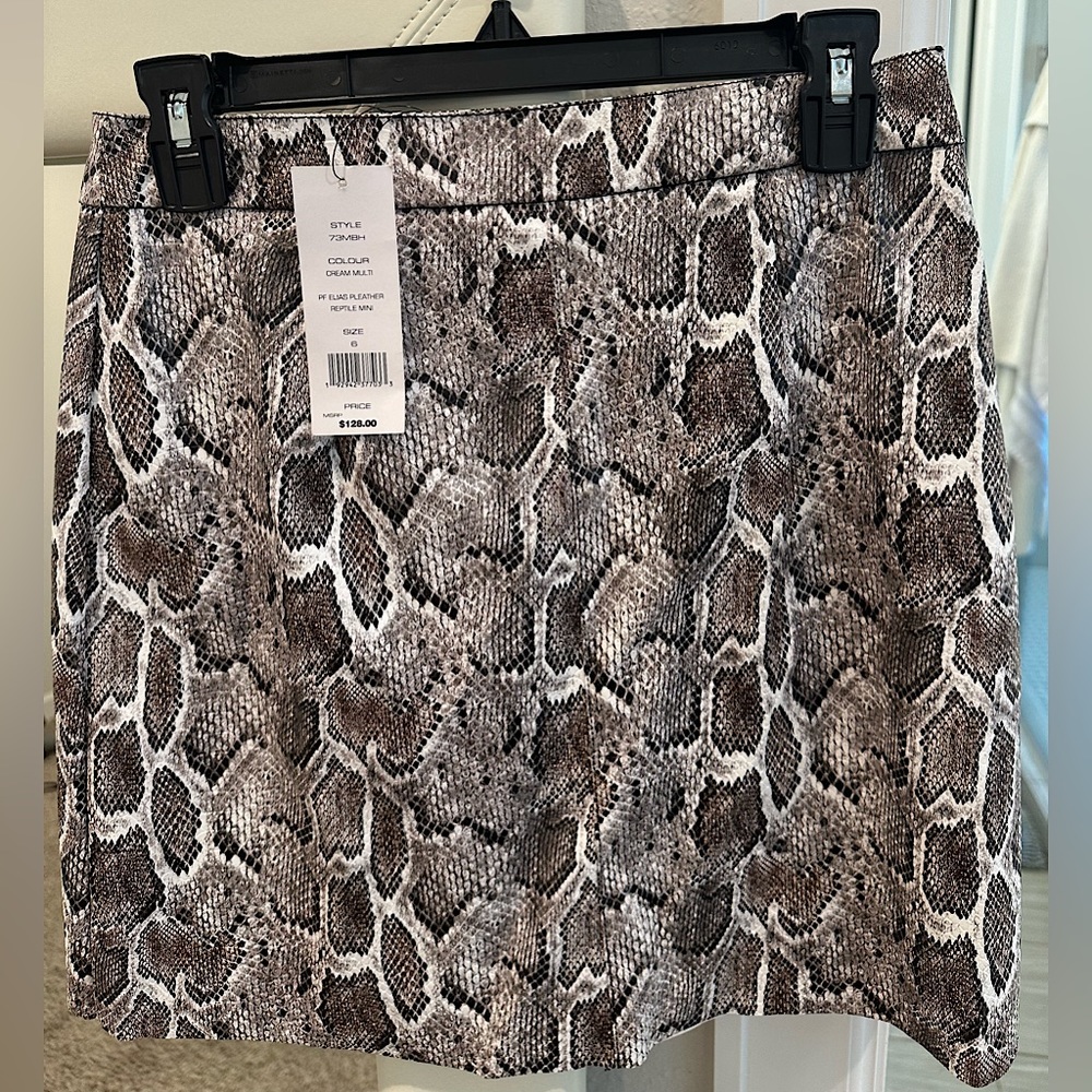 French Connection snake skin leather skirt
